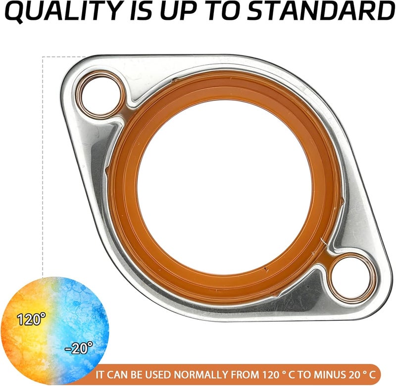 SWQS Thermostat Water Neck Housing Gasket - 1/8" Aluminum Carrier with Molded Silicone Insert, Reusable Thermostat Housing Seal Replacement for Chevy SBC BBC 265-500 Engines Water Pump Gasket(Orange) - Image 5